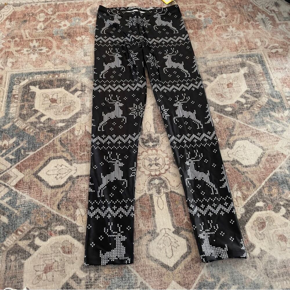 Goldsheep Girls Holiday Christmas Reindeer Leggings XL New